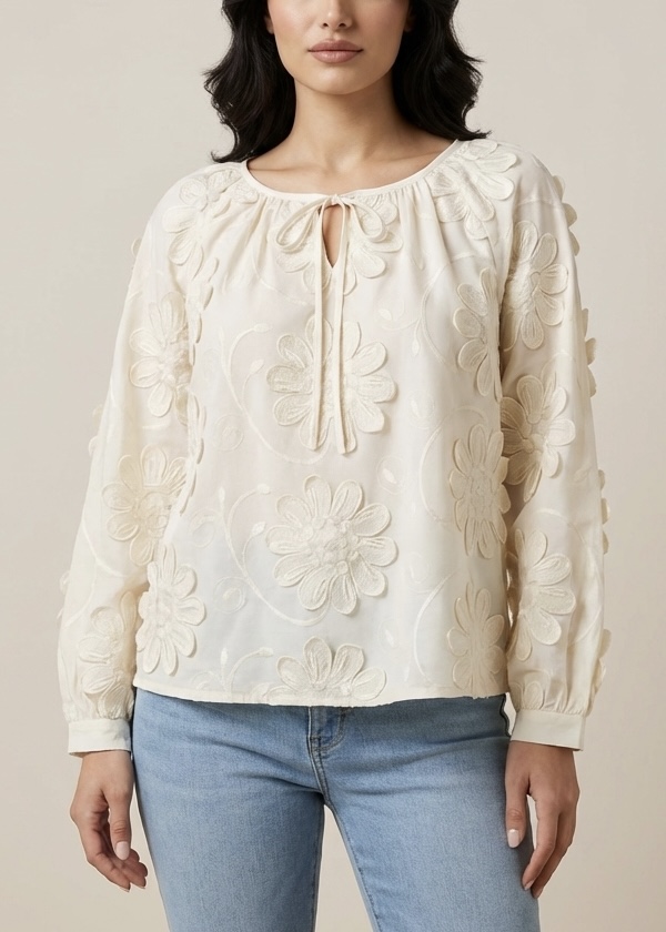 شومیز وارداتی گل برجسته کد8696